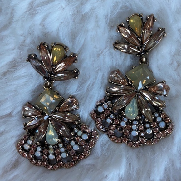 Anthropologie Crystal Drop Statement Earrings - Picture 1 of 5